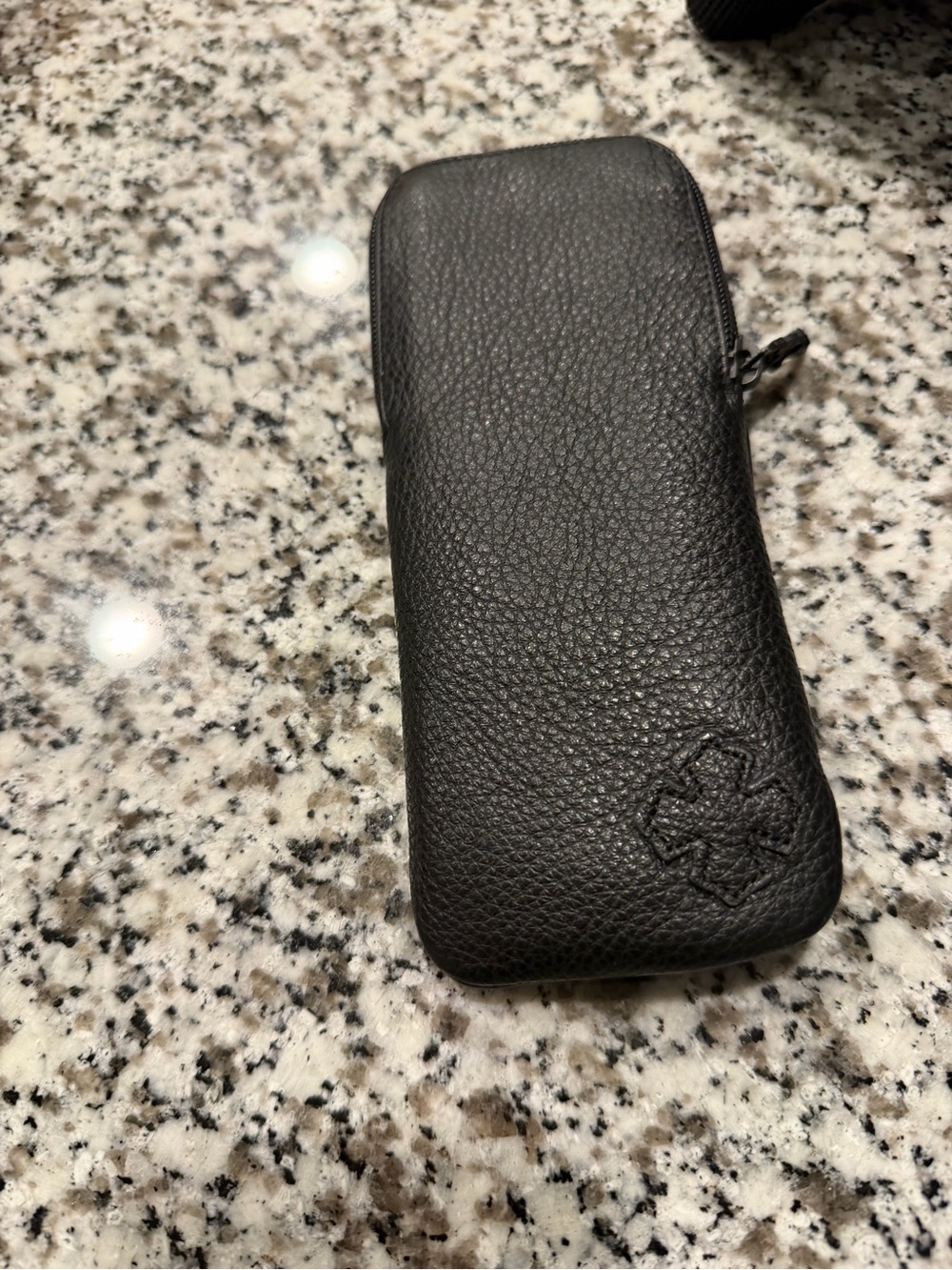 Chrome hearts leather eyeglass case